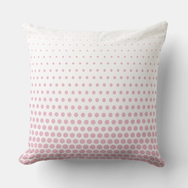 Cameo Roze Stip Modern Wit Kussen (Voorkant)