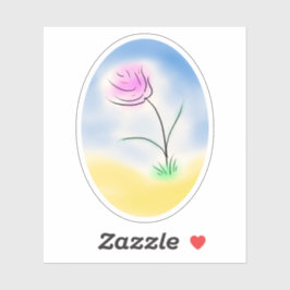 Cameo-scène van een gelukkige bloem sticker