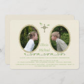 Cameo Siblings Deux Photo Invitation Religieuse (Devant / Derrière)