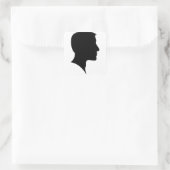 Cameo Silhouette Man Vierkante Sticker (Tas)