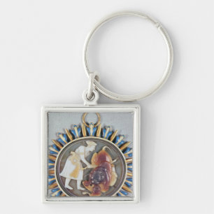 Cameo toont keizer Shah Jahan die leeuw vermoordt Sleutelhanger