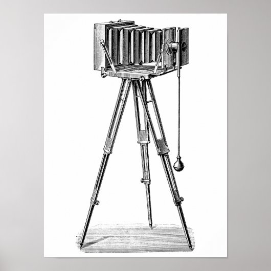  camera - Antiek camera's Fotografie zwart Poster (Voorkant)