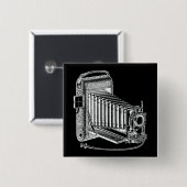camera - Antiek fotografie - Retro Vierkante Button 5,1 Cm (Voorkant /achterkant)