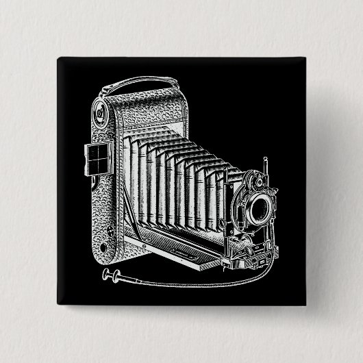 camera - Antiek fotografie - Retro Vierkante Button 5,1 Cm (Voorkant)