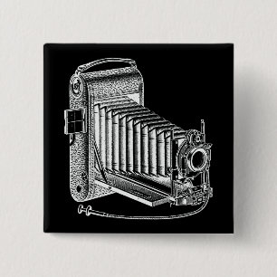 camera - Antiek fotografie - Retro Vierkante Button 5,1 Cm