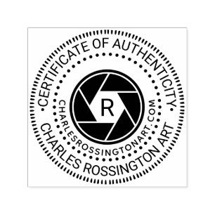 Camera Aperture Certificaat van echtheid URL In Zelfinktende Stempel