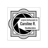 Camera Aperture gepersonaliseerde fotograaf stempe Rubberstempel (Afrduk)
