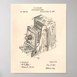 Camera Apparatus 1887 Patent Art - Old Peper Poster