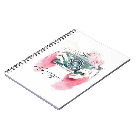 Caméra Aquarelle Avec Carnet Rose (Côté gauche)