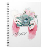 Caméra Aquarelle Avec Carnet Rose (Devant)