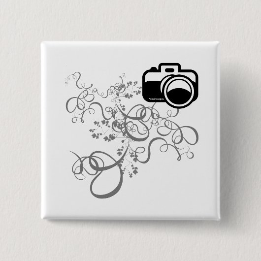Camera Art. Vierkante Button 5,1 Cm (Voorkant)