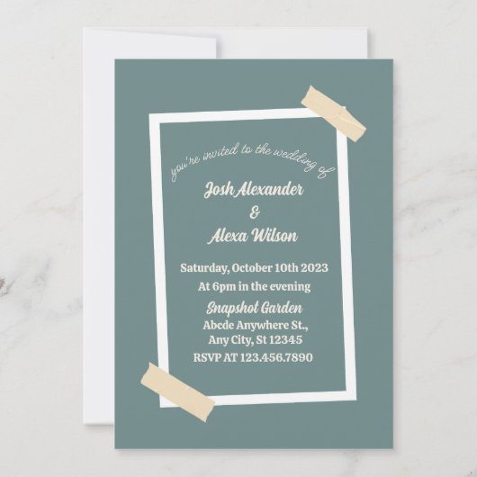 Caméra avec faire-part de mariage à fleurs (Dos)