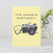 Camera Birthday Uitnodiging (Staand voorkant)