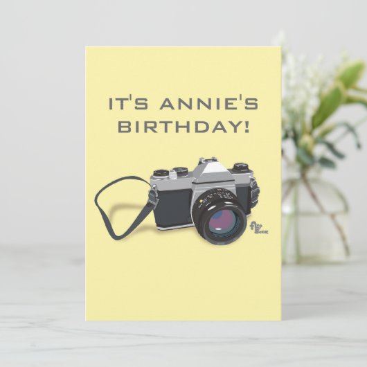 Camera Birthday Uitnodiging (Staand voorkant)