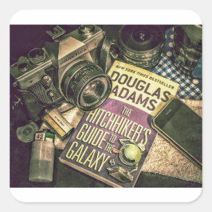 Camera Boek Mobiele Telefoon Postcrossing Vierkante Sticker