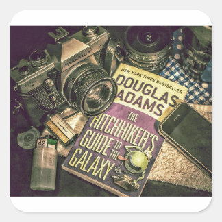 Camera Boek Mobiele Telefoon Postcrossing Vierkante Sticker