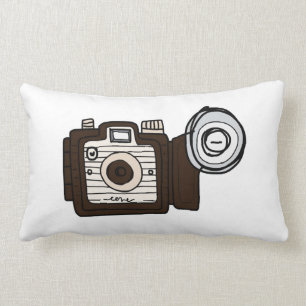 camera bruin met flits kussen