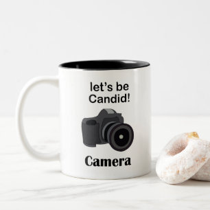 Camera Candid Fotograaf Tweekleurige Koffiemok