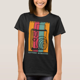 Camera Capture Memories Retro Design Foto T-shirt