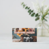 Caméra + Carte de visite de fleurs (Debout devant)