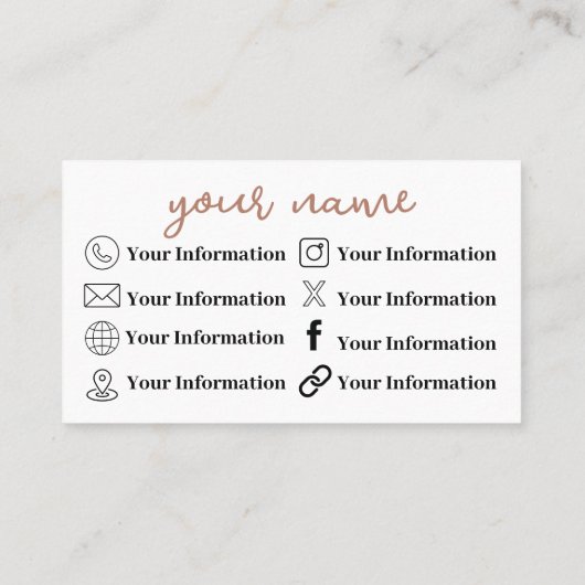 Caméra + Carte de visite de fleurs (Dos)