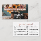 Caméra + Carte de visite de fleurs (Devant / Derrière)