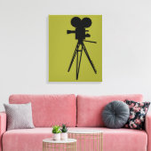 Caméra de cinéma rétro Silhouette toile d'art pers (Insitu(Salon))