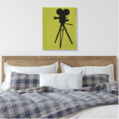 Caméra de cinéma rétro Silhouette toile d'art pers (Insitu(Chambre))