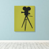 Caméra de cinéma rétro Silhouette toile d'art pers (Insitu (Plancher de Bois))