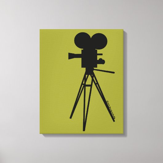 Caméra de cinéma rétro Silhouette toile d'art pers (Recto)
