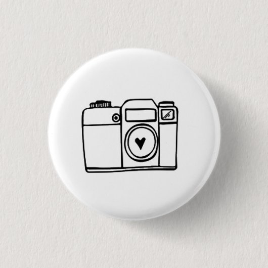 Camera Doodle Pinback-Button Ronde Button 3,2 Cm (Voorkant)