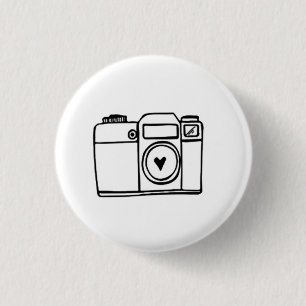 Camera Doodle Pinback-Button Ronde Button 3,2 Cm