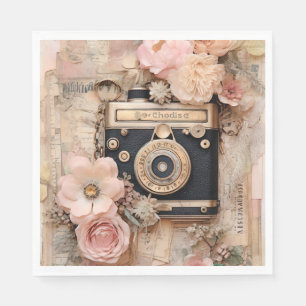 Camera en Bloemen voor Decoupage/Partijen Servet
