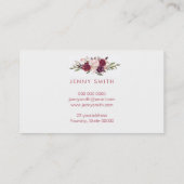 Camera en bloemendecor visitekaartje (Achterkant)