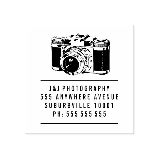  Camera Fotograaf Rubber Stamp Rubberstempel (Afrduk)