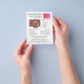  camera, fotografie, fotografe hire flyer (Hand)