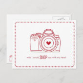 Camera Funny Valentijn Briefkaarten (rood) (Voorkant / Achterkant)