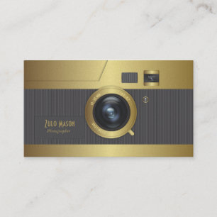 camera goud visitekaartje