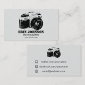 camera, grijs ontwerp visitekaartje (Voorkant / Achterkant)