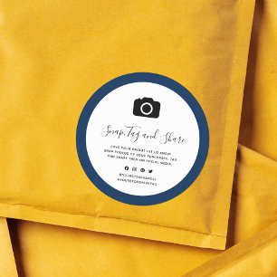 Camera Icon Bewerkbare Rand Kleur Magnetisch en De Ronde Sticker