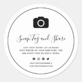 Camera Icon Black Border Snap Label en delen (Voorkant)