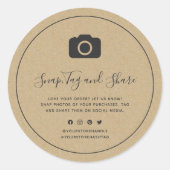 Camera Icon Grey Border Snap Label en delen Kraft (Voorkant)