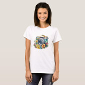  Camera in Bloemen Waterverf T-shirt (Voorkant volledig)