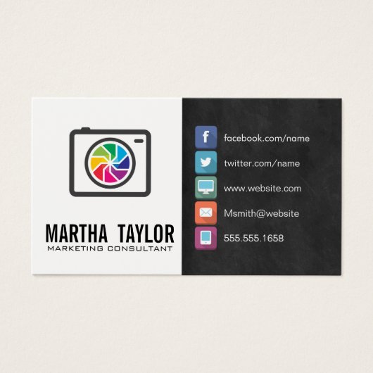 Camera | Kleurstoffen Visitekaartje (Voorkant)