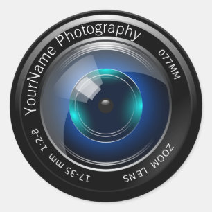 Camera Lens aangepast Ronde Sticker