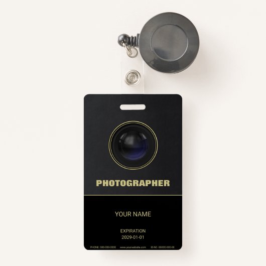 Camera Lens Badge (Voorkant met intrekbare)
