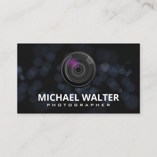 Camera Lens | Bokeh-achtergrond Visitekaartje (Voorkant)