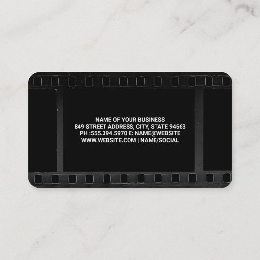 Camera Lens | Film Background Business Card Visitekaartje (Achterkant)