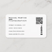 Camera lens monogram fotograaf Visitekaartje (Achterkant)