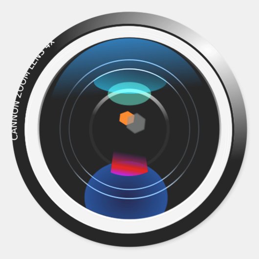 Camera Lens Ronde Sticker (Voorkant)